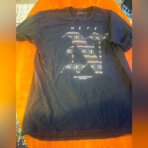 Neff Black Graphic Tee with Tribal Design